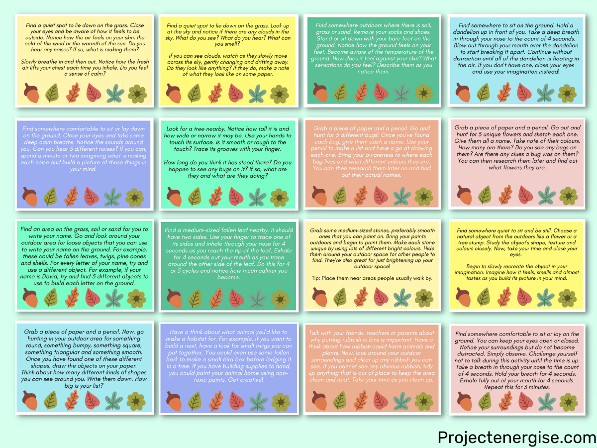 Printable Outdoor Mindfulness Activity Cards Printable outdoor mindfulness activity cards
